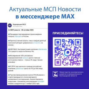 Самые актуальные и интересные новости для МСП на канале Корпорации МСП в мессенджере МАХ