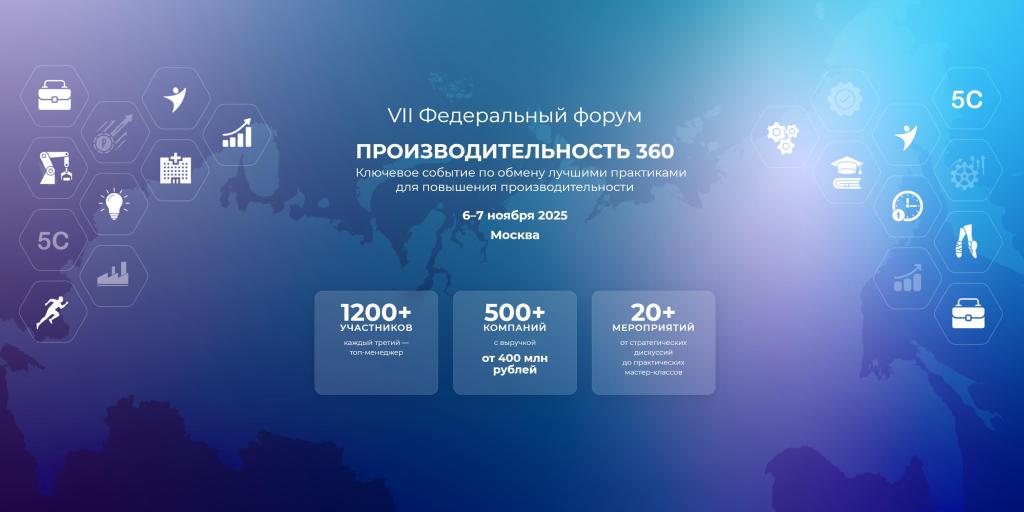 стартовал форум «Производительность 360» на ВДНХ — эксперты, бизнес и госслужащие обсудят, как эффективно развивать компании и повышать производительность труда