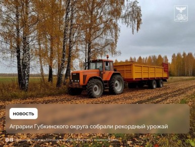 Аграрии Губкинского округа собрали рекордный урожай