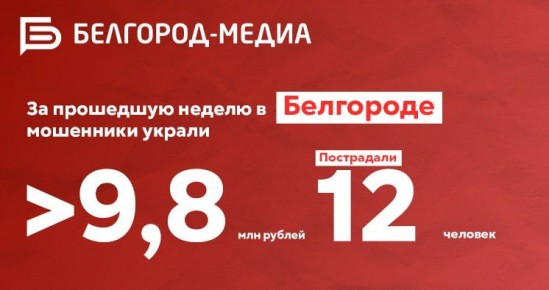 За неделю в Белгороде от действий мошенников пострадали 12 человек