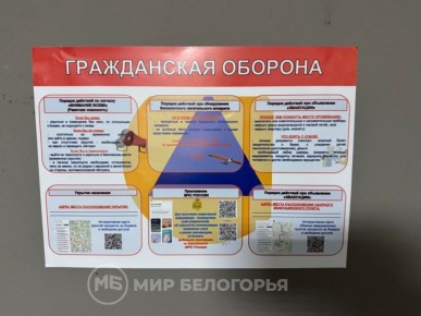 В Белгороде в подъездах МКД появляются такие таблички по гражданской обороне
