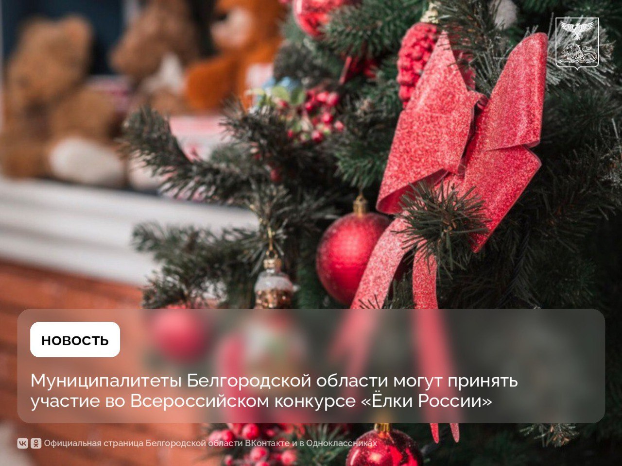 Муниципалитеты Белгородской области могут принять участие во Всероссийском конкурсе «Ёлки России»