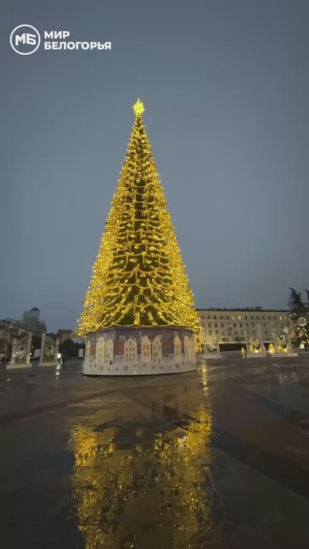 Новогодняя Соборная площадь в вечерних огнях
