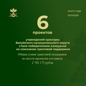 Шесть проектов учреждений культуры Валуйского муниципального округа стали победителями конкурсов на соискание грантовой поддержки в 2025 году