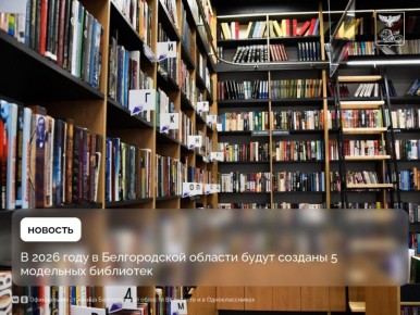 В 2026 году в Белгородской области будут созданы 5 модельных библиотек