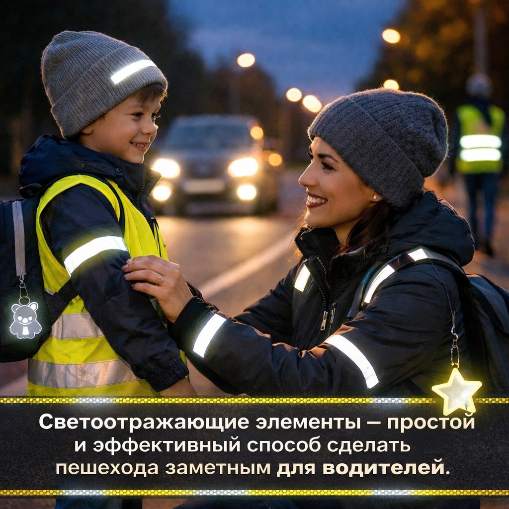 Светоотражающие элементы: ваша безопасность на вечерних прогулках