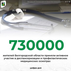 В 2025 году более 700 тысяч жителей Белгородской области приняли активное участие в диспансеризации и профилактических медицинских осмотрах