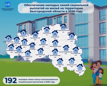 Знакомим вас с инфографическими данными по обеспечению социальной выплатой на приобретение или строительство жилья молодых семей