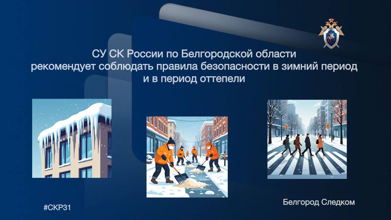СУ СК России по Белгородской области рекомендует соблюдать правила безопасности в зимний период и в период оттепели
