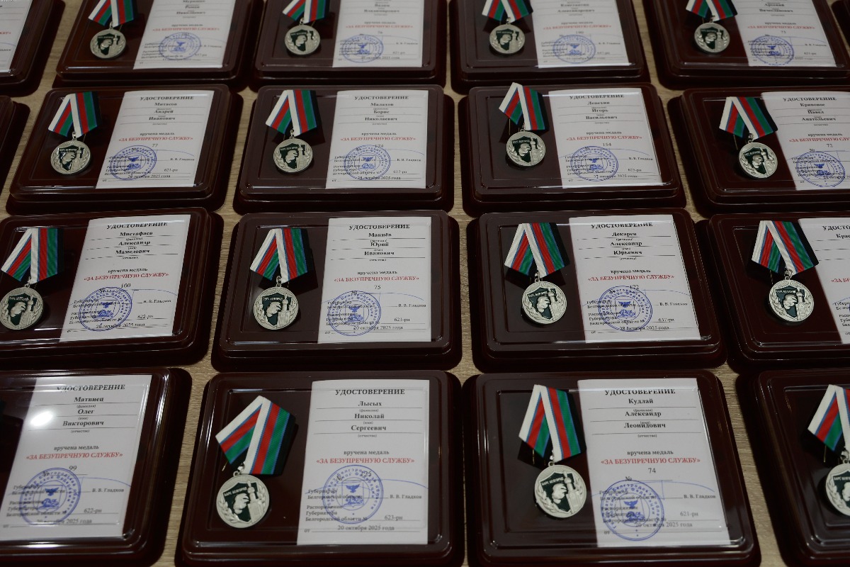 Вячеслав Гладков передал бойцам «БАРС-Белгород» ведомственные и региональные награды
