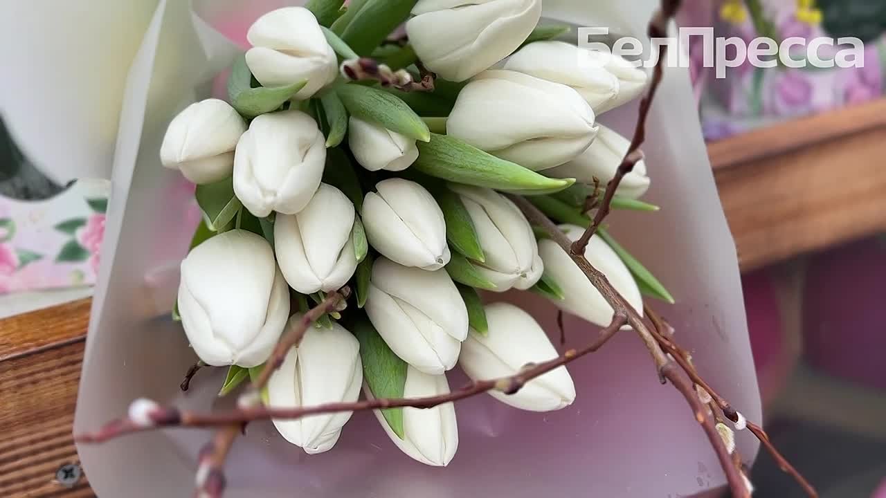 В преддверии 8 Марта фаворитами белгородцев среди цветов стали тюльпаны