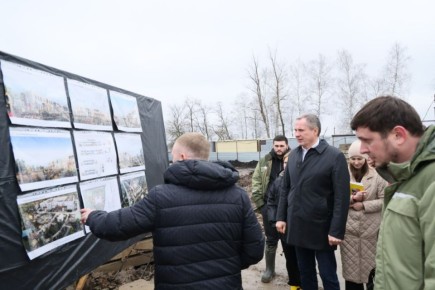 Вячеслав Гладков проинспектировал строительство детского сада в селе Терновка Яковлевского округа