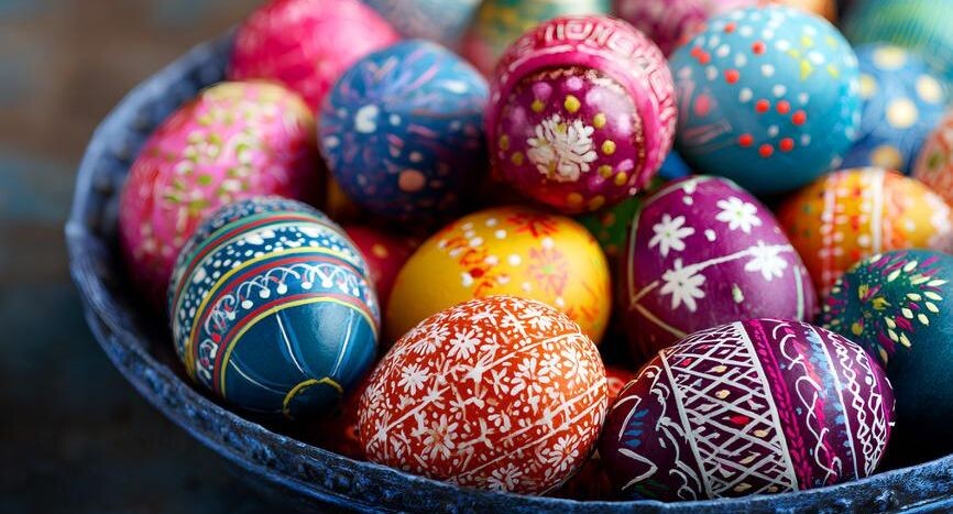 Необычные методы окраски пасхальных яиц: от пены для бритья до риса