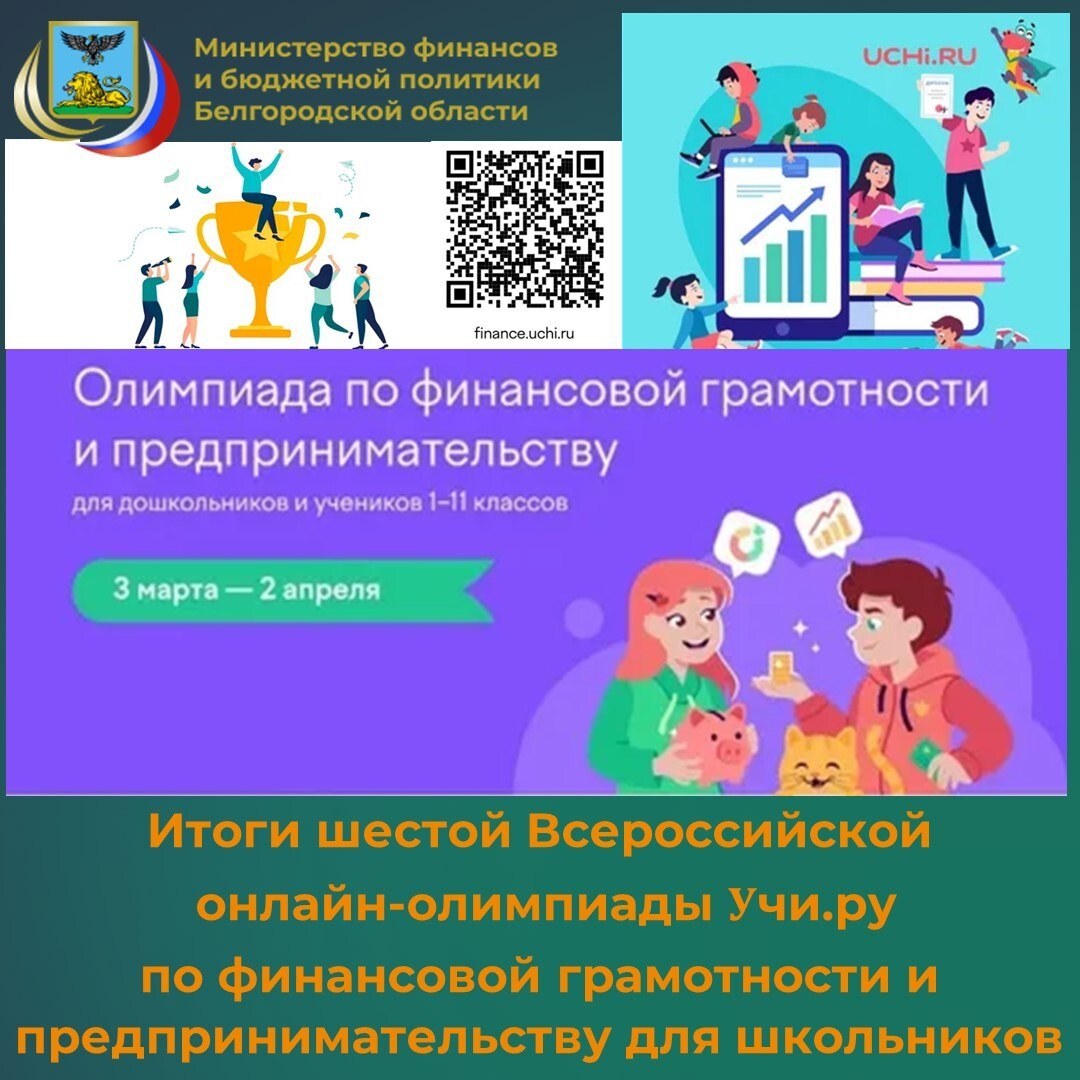 Более 61 тысячи детей Белгородской области приняли участие в олимпиаде по финансовой грамотности и предпринимательству на Учи.ру