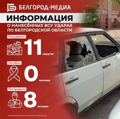 За прошедшие сутки ВСУ обстреляли Белгородскую область не менее 126 раз