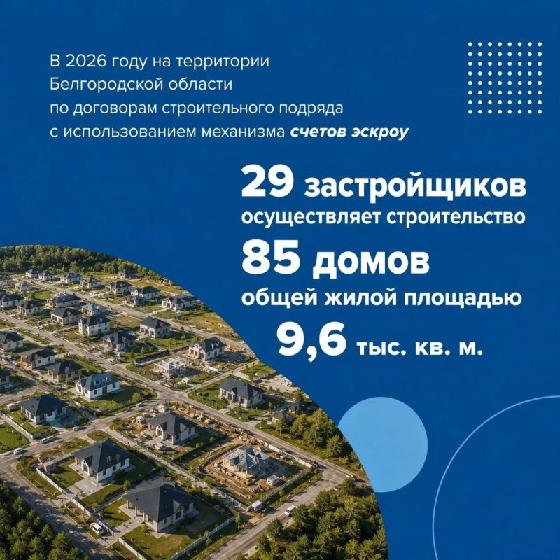 Механизм эскроу-счетов продолжает применяться при строительстве индивидуального жилья в Белгородской области