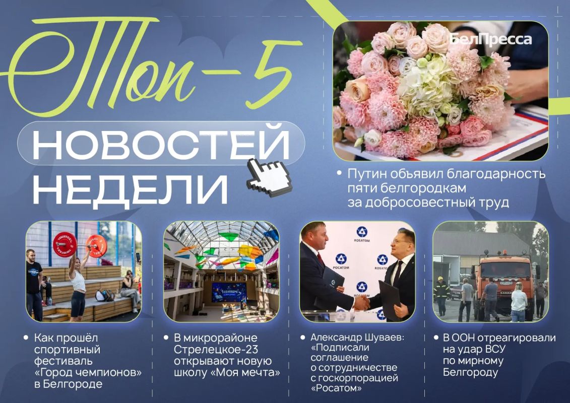5 самых читаемых новостей за неделю!