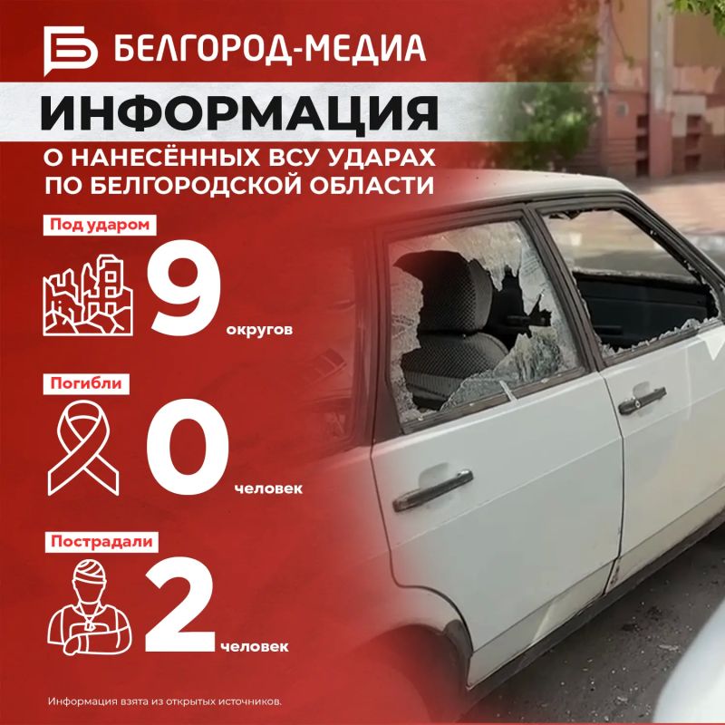 Информация о нанесённых ВСУ ударах по Белгородской области за прошедшие сутки