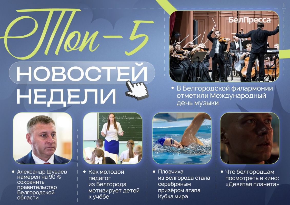 5 самых читаемых новостей за неделю!