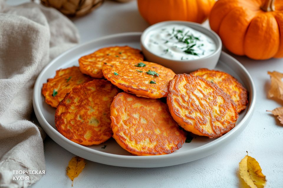 Непревзойдённые тыквенные драники с изысканным соусом